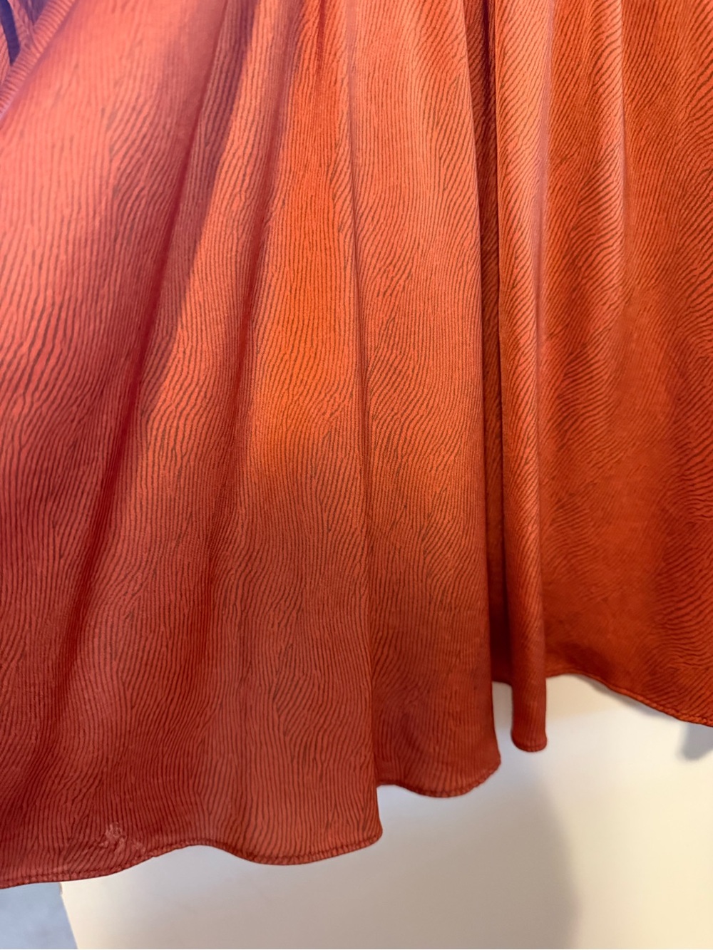 CABALLERO Rust Orange Long Sleeve Mini Dress with Gathered Waist - Picture 7 of 9